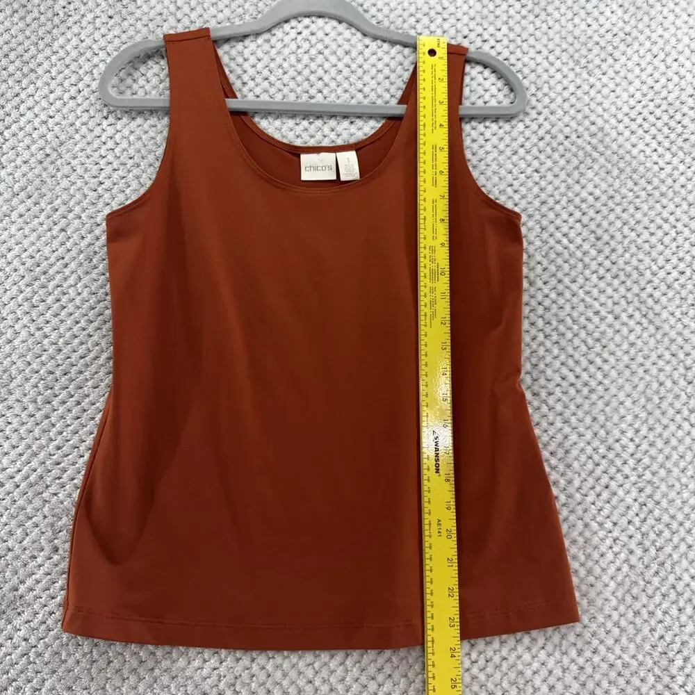 Chicos Lot of 2 Tank Top Womens 1 M/8 Blue Orange Scoop Neck Sleeveless Casual - Picture 5 of 12